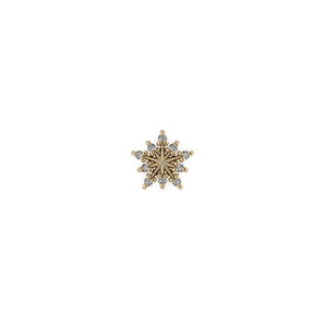 ANDROMEDA : Press & Fit Body Diamond Jewelry Stud Push Pin Flat Back Stud Starburst Stud 14k White, Rose or Yellow with Diamond image 2