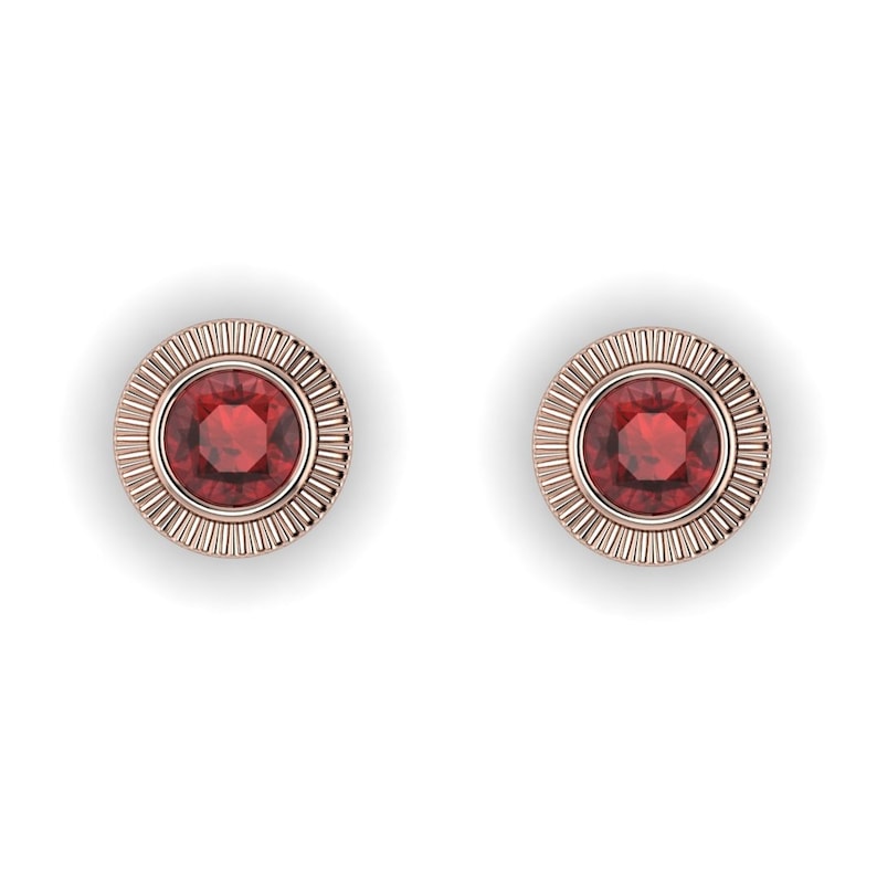 RADIAL : Garnet Gemstone Gauges Garnet Plugs Gemstone Plugs Sterling Silver, 10K, 14k, 18k 22k Gold, or Plat 6G/4mm to 1/2 inch image 6