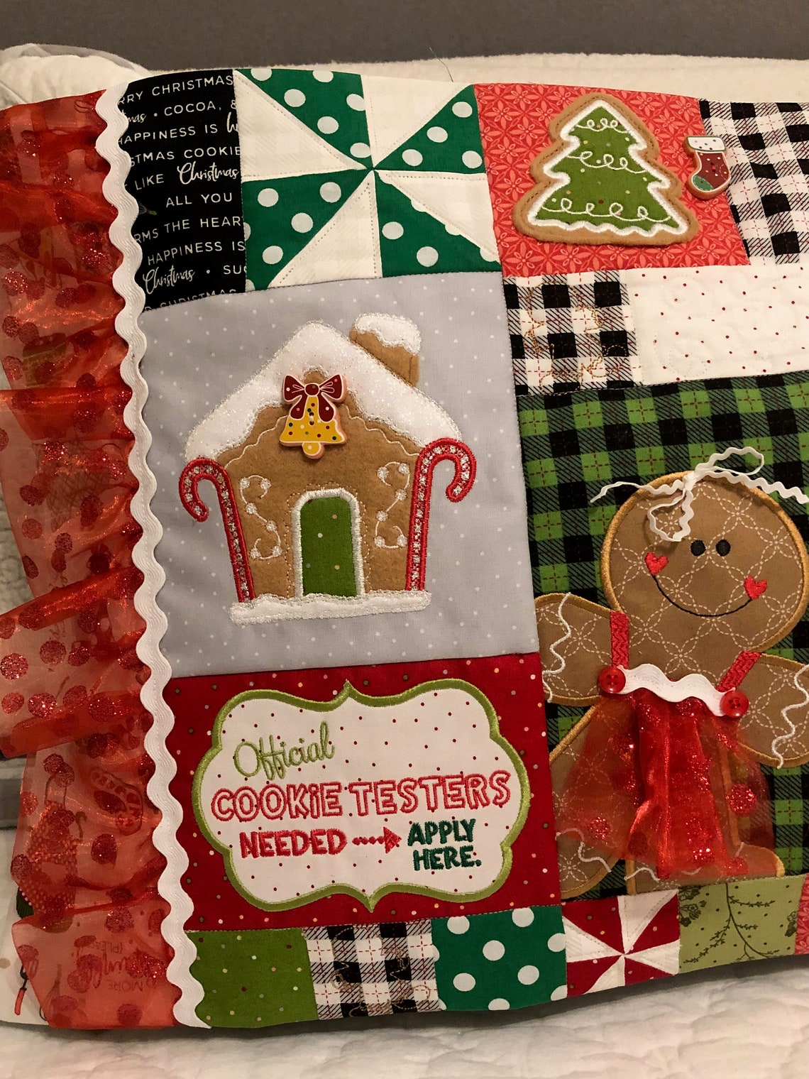 Ginger's Kitchen Bench Pillow Cover, Christmas Bench Pillow Cover