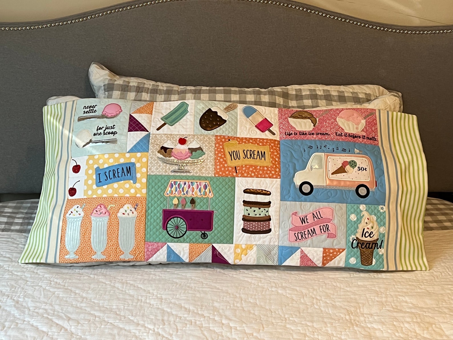 Two Scoops Bench Pillow Cover A Kimberbell Design Bench Pillow Cover