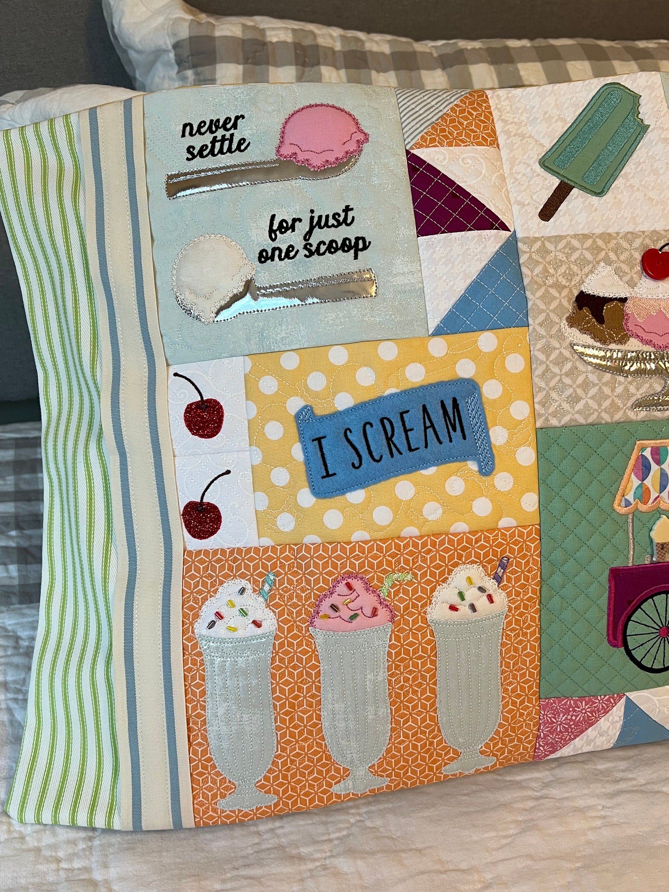 Two Scoops Bench Pillow Cover A Kimberbell Design Bench Etsy