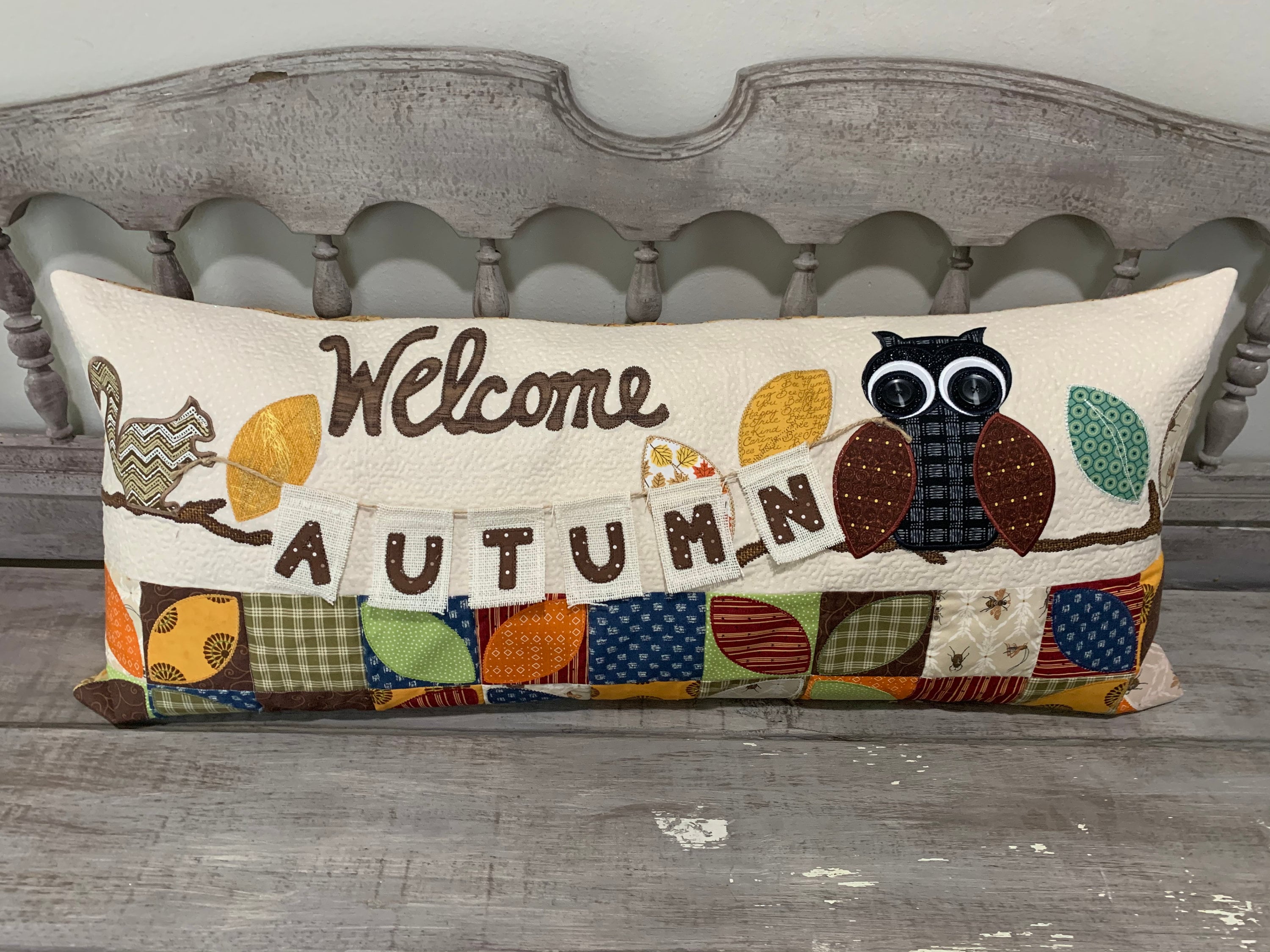 Handmade Autumn Bench Pillow Cover, Decor Pillow Cover, Fall