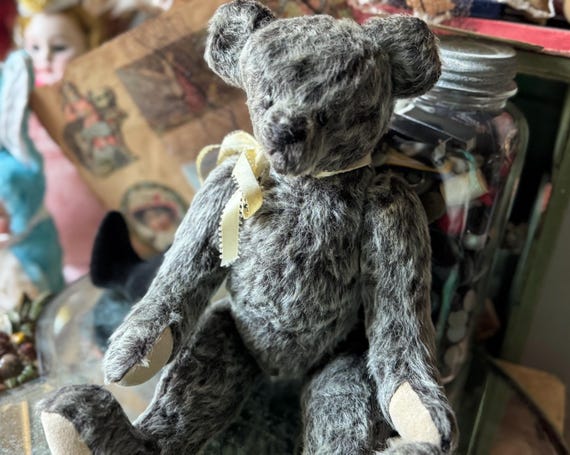Vintage mohair bear stuffed artist doll jointed teddy bear
