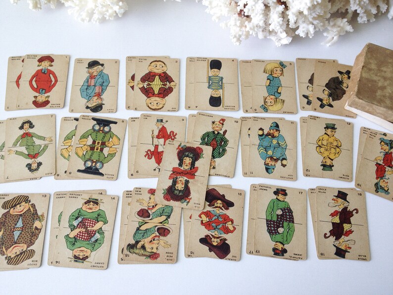 Vintage Old Maid Cards Fun Retro Whitman Illustrated Etsy
