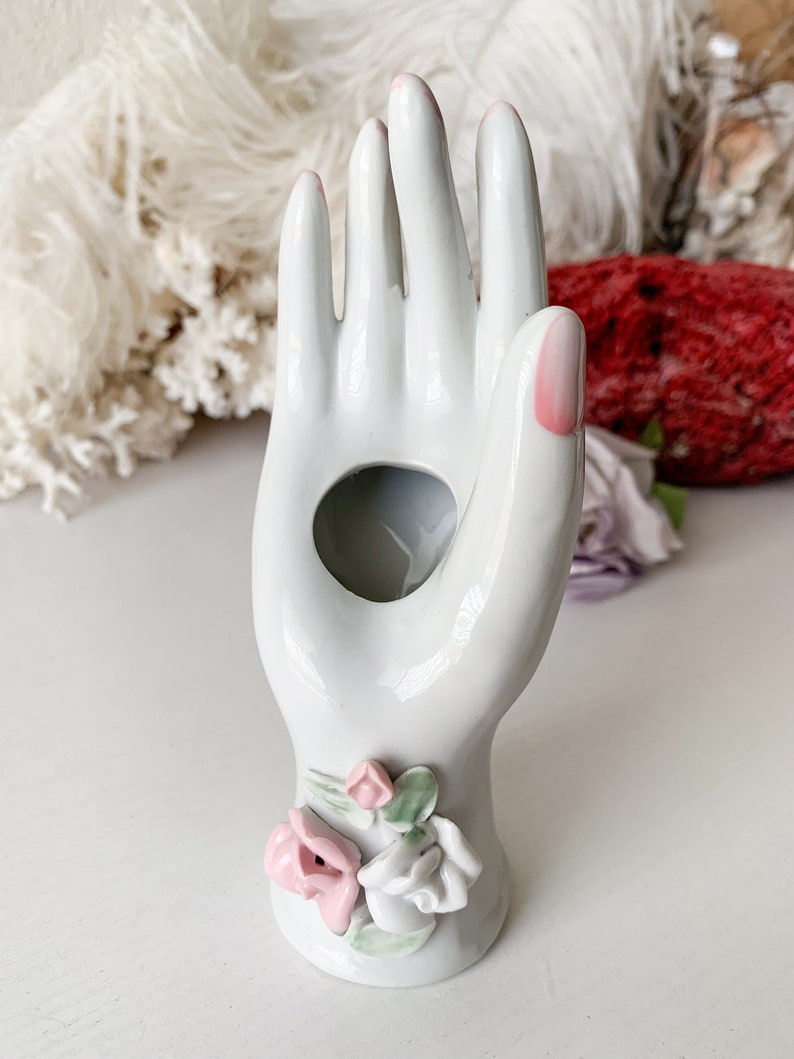 Vintage hand vase small ladies figural hand shaped ring holder Etsy