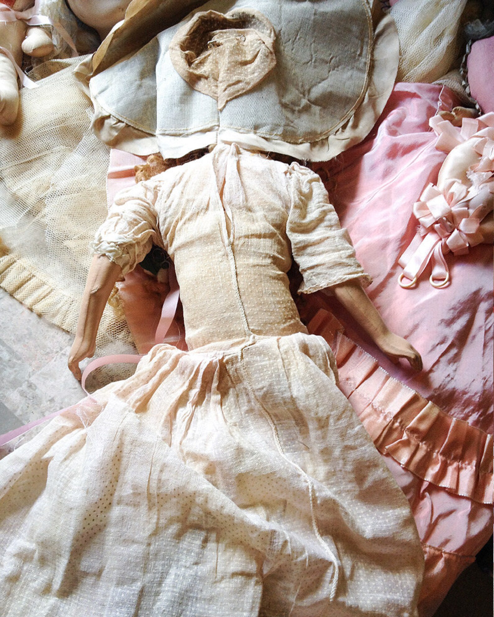 Vintage boudoir doll creepy antique composition girl bed doll Etsy