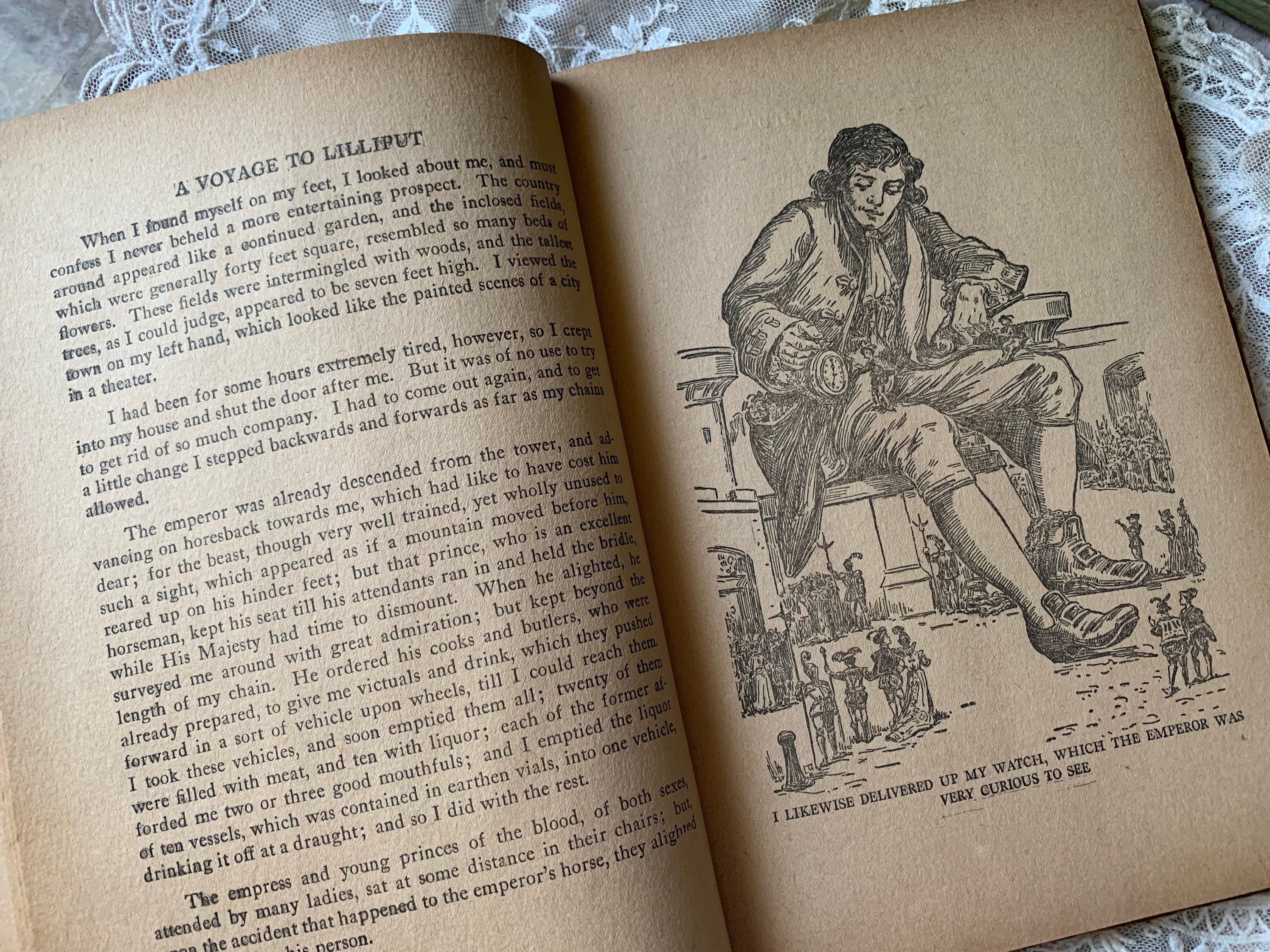 Antique Gulliver's Travels Book Old Children's Illustrated Antique Gulliver's Travels Book Old Children's Illustrated