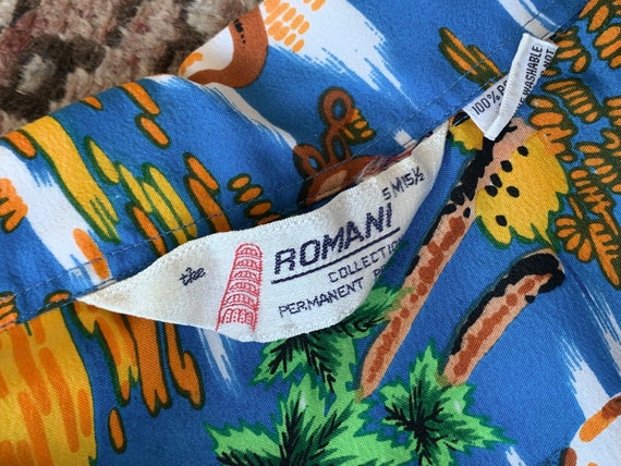 Vintage men's Hawaiian shirt retro Romani polyest… - image 5