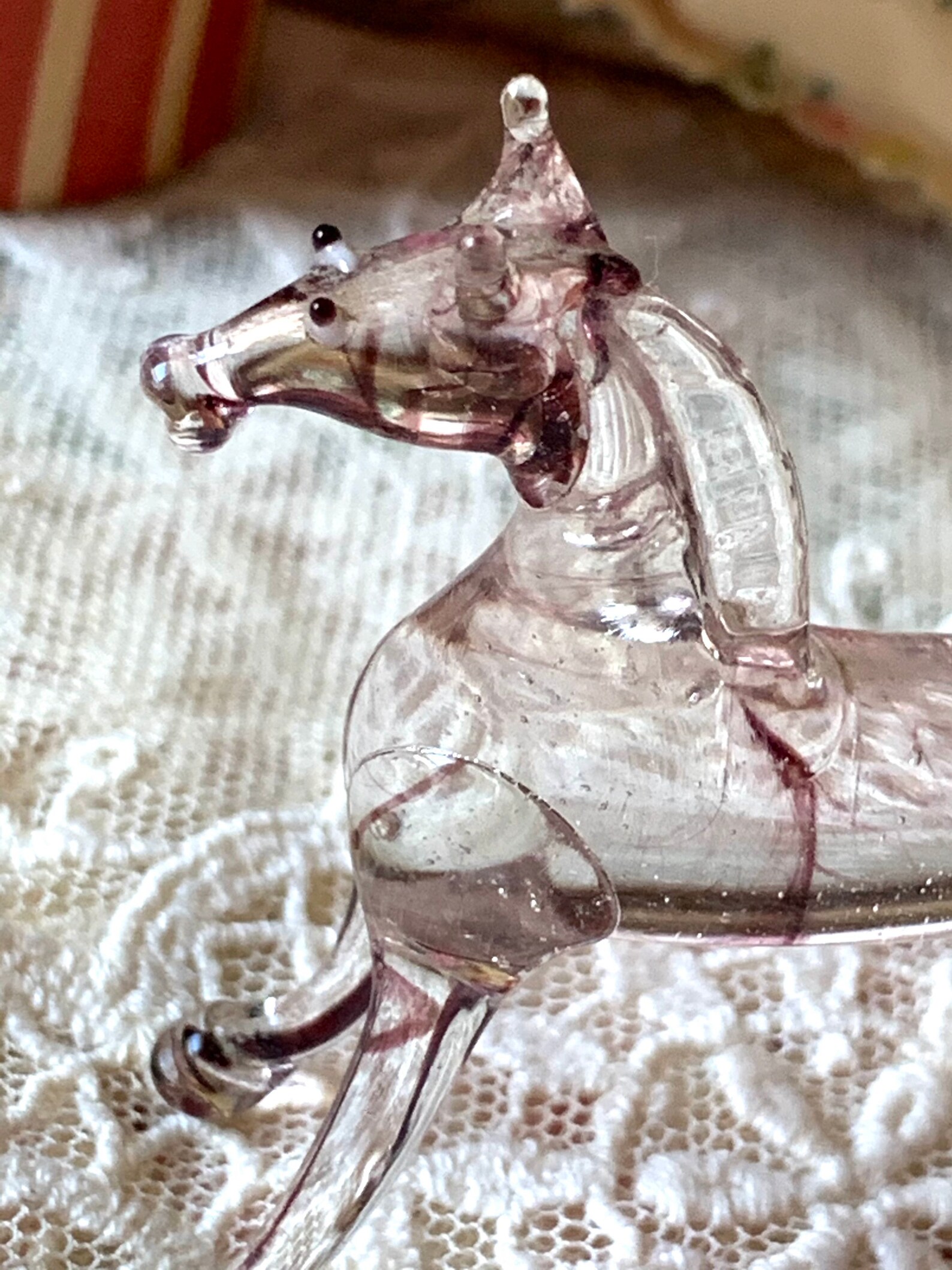 Vintage mini glass horse figurine miniature animal 2.25 inch Etsy