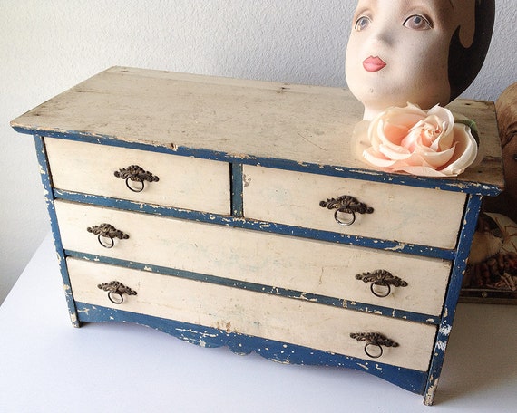 Vintage Small Wood Dresser Children Toy Cabinet Antique Mini Etsy