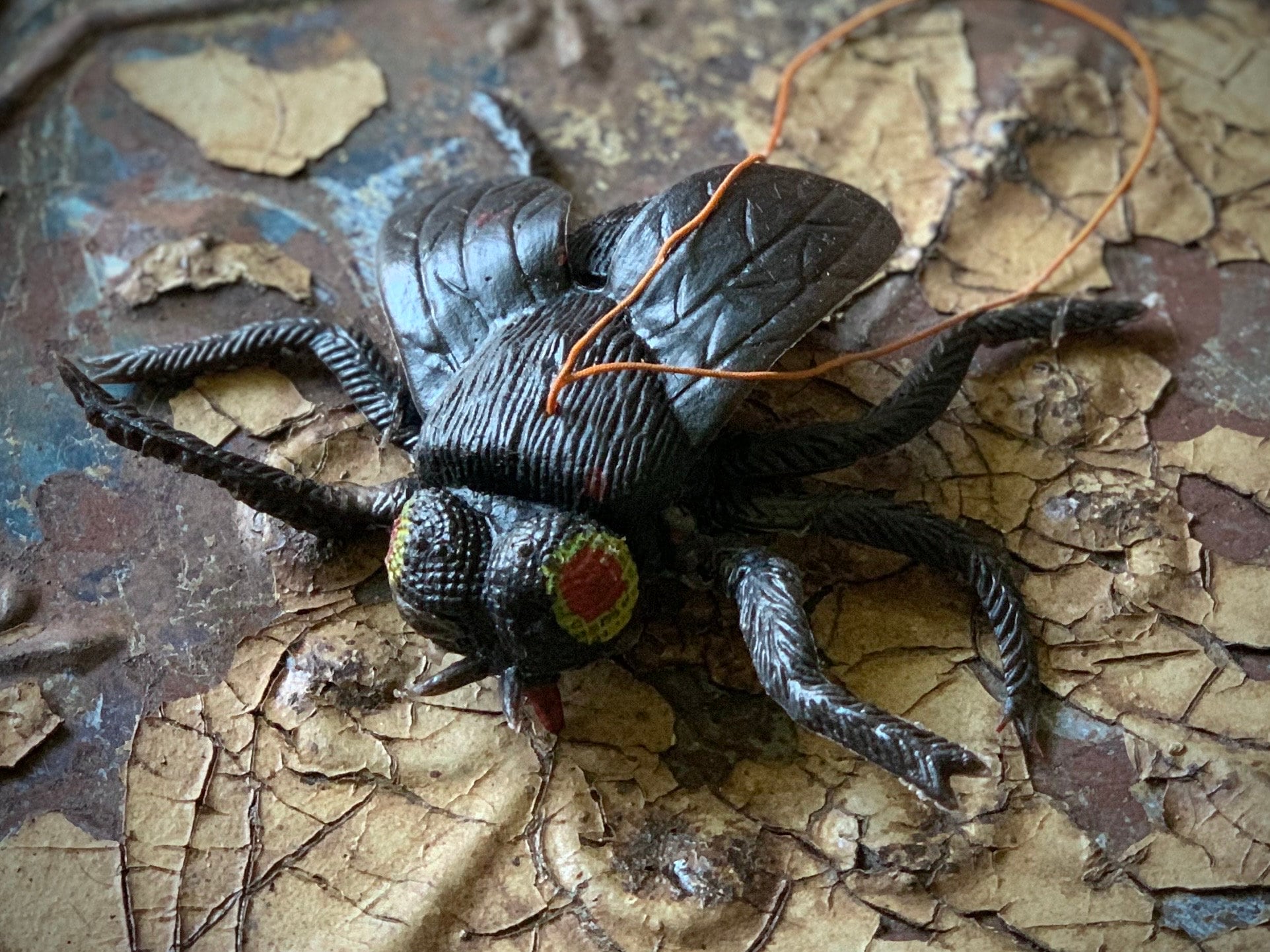 Vintage Ben Cooper Toy Fly Retro Wiggly Rubber Insect Creepy