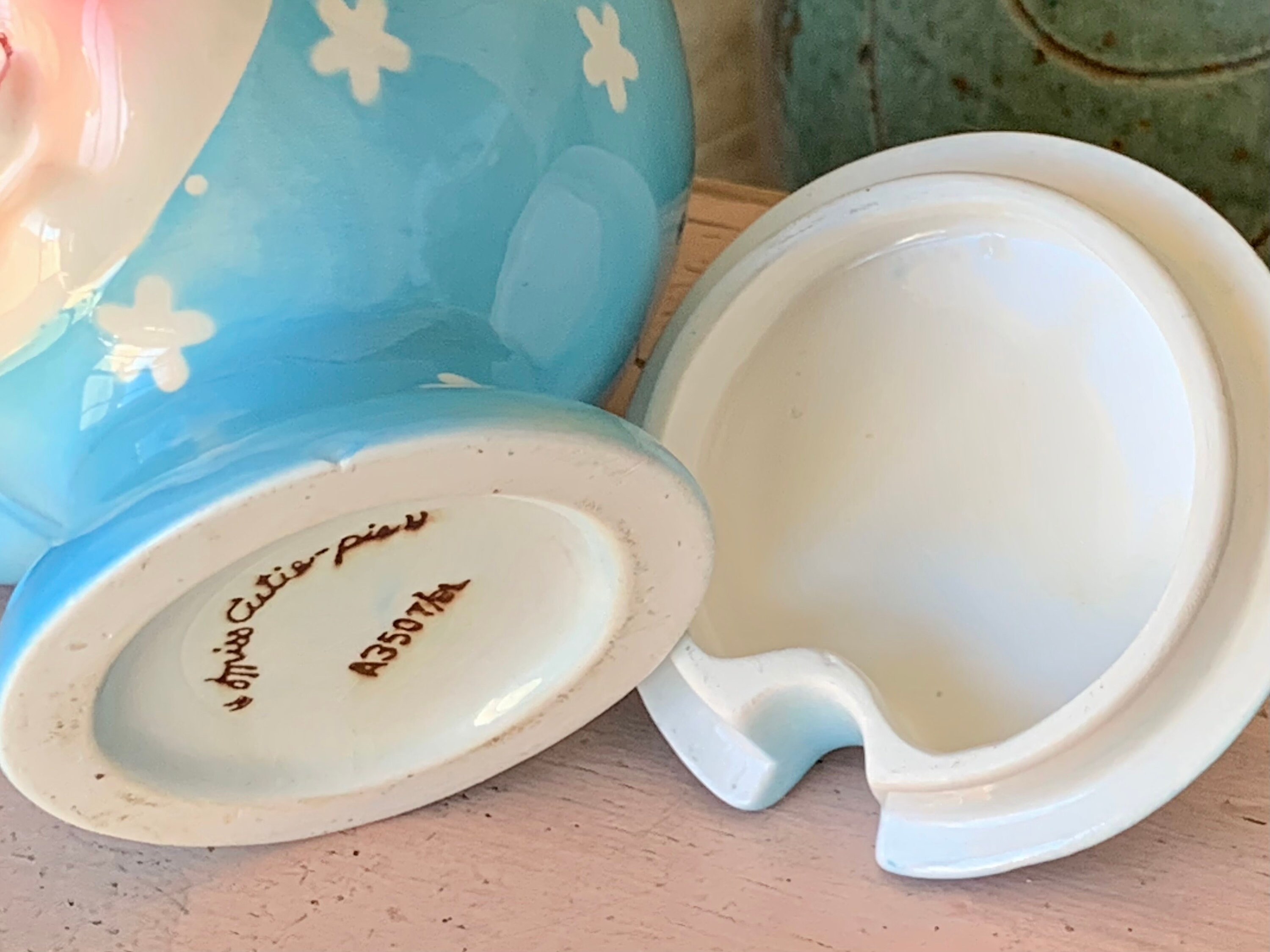 Vintage Miss Cutie Pie Sugar Cup With Lid Napco Pixie Jar