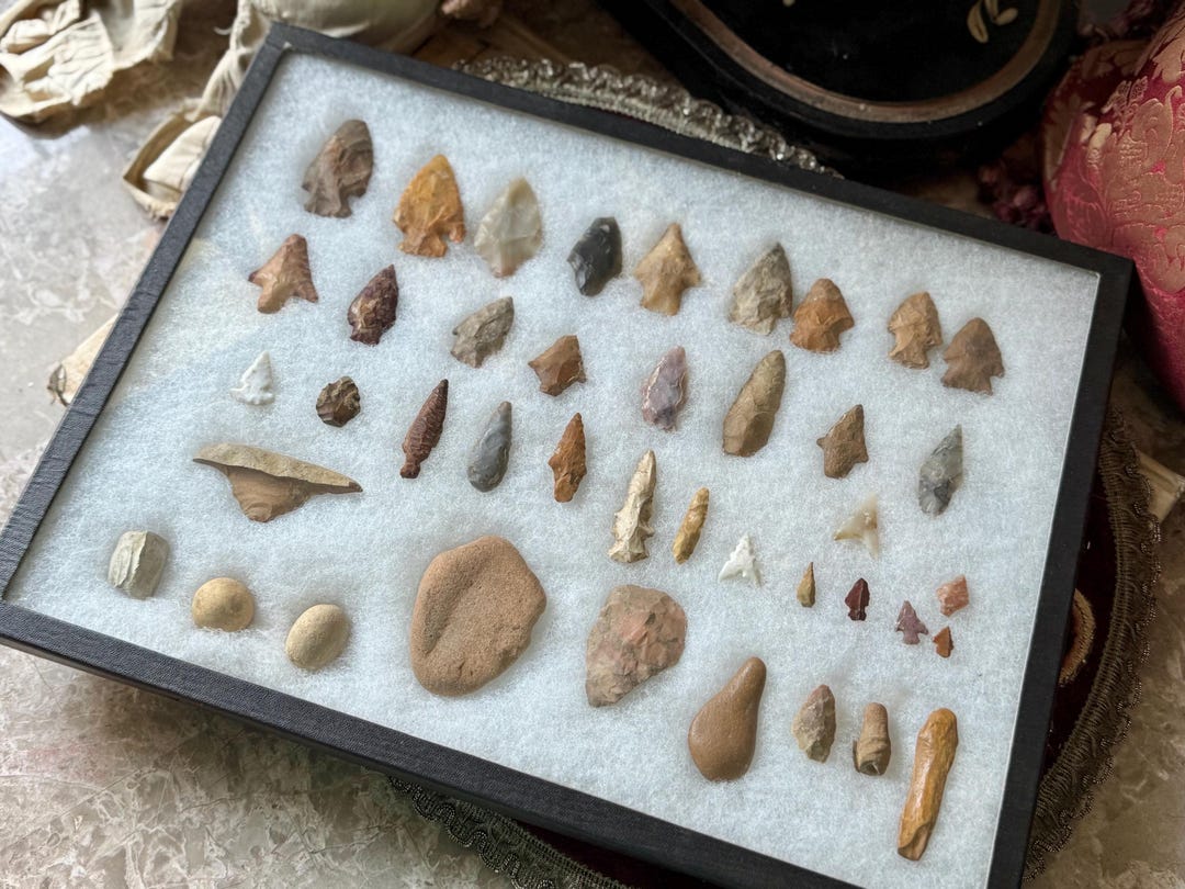 Arrowhead Collection Antique Native American Artifacts Lot With Case - Etsy