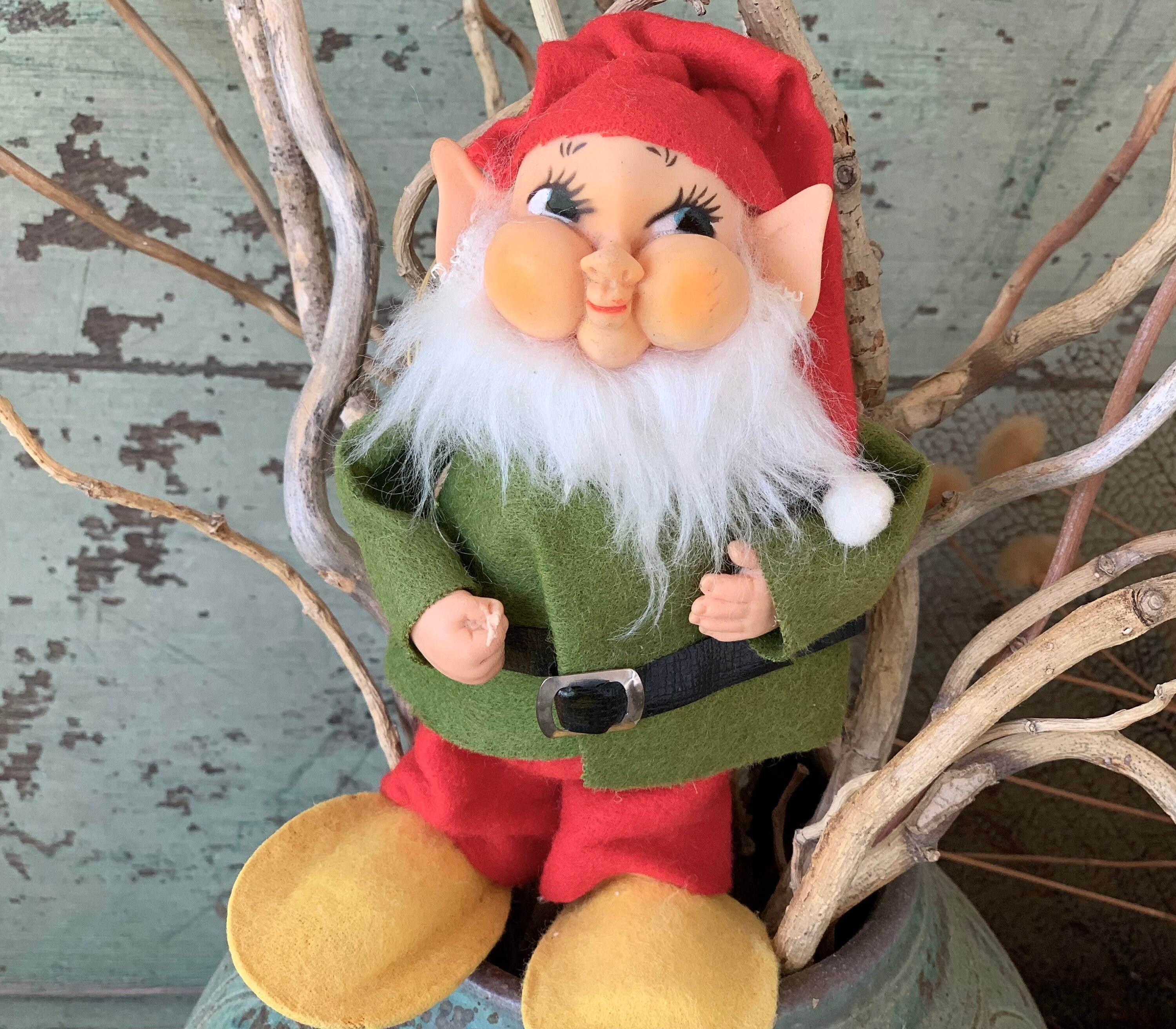 Vintage Elf Doll Retro Japan Christmas Pixie Figurine Chubby