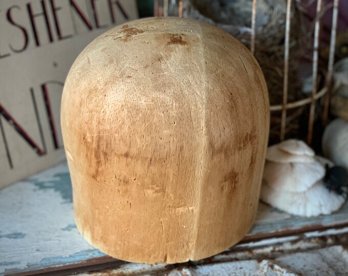 Vintage Wood Hat Form Millinery Hat Block Mold Balsa Wooden Shop