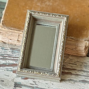 Vintage miniature mirror wood framed mirror wall hanging