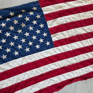 Vintage 50 star USA flag USA worn American stars stripes flag banner