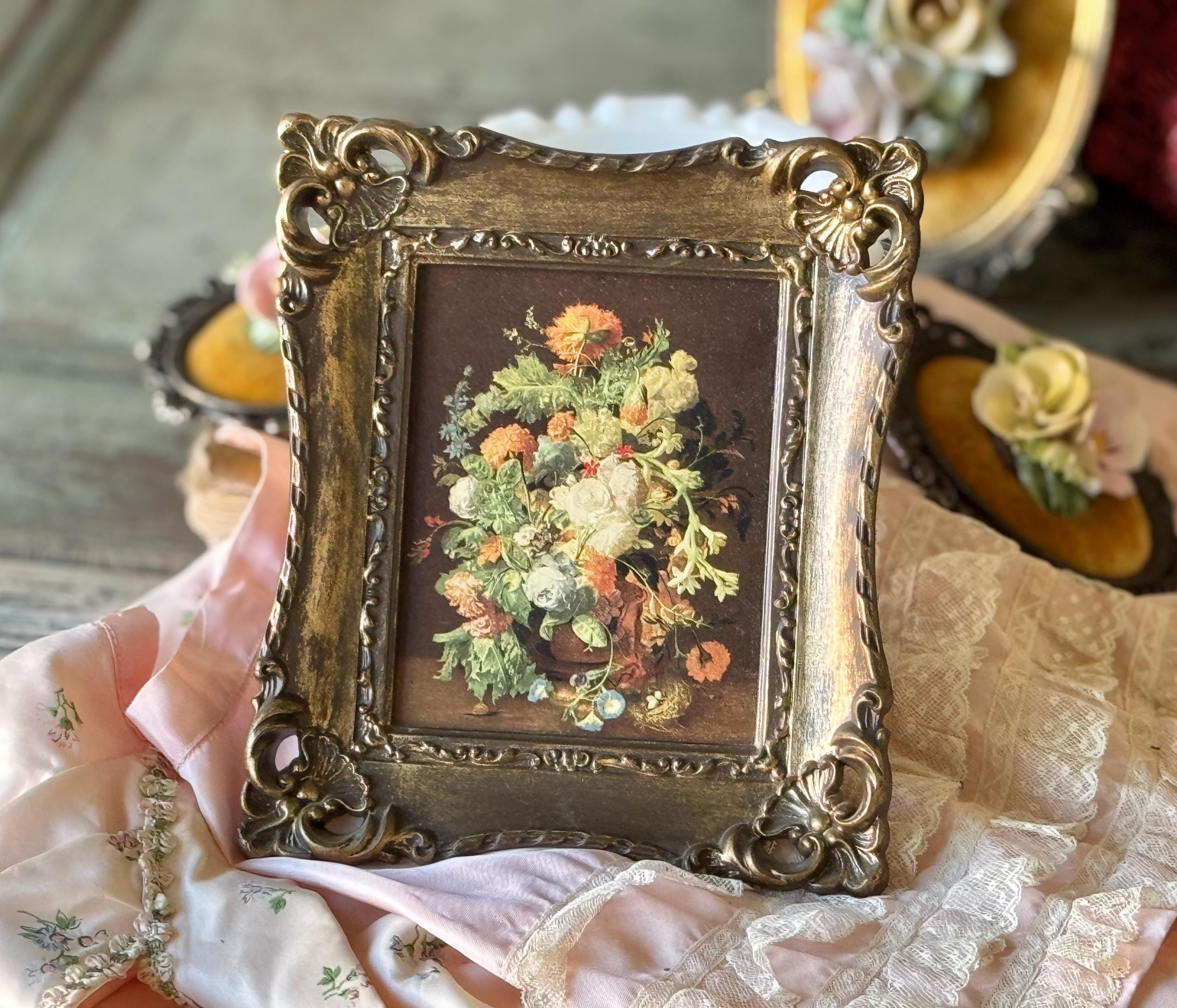 50's 希少 ターナー社アメリカアンティーク蝶＆花の壁掛け インテリアUSA Vintage Floral Turner Print - Etsy