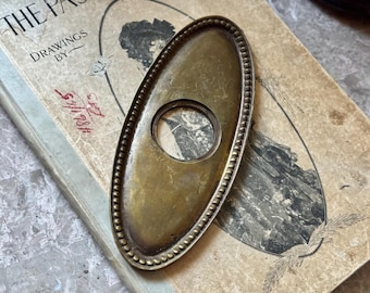 Vintage door knob back plate doorknob backplate escutcheon salvaged hardware