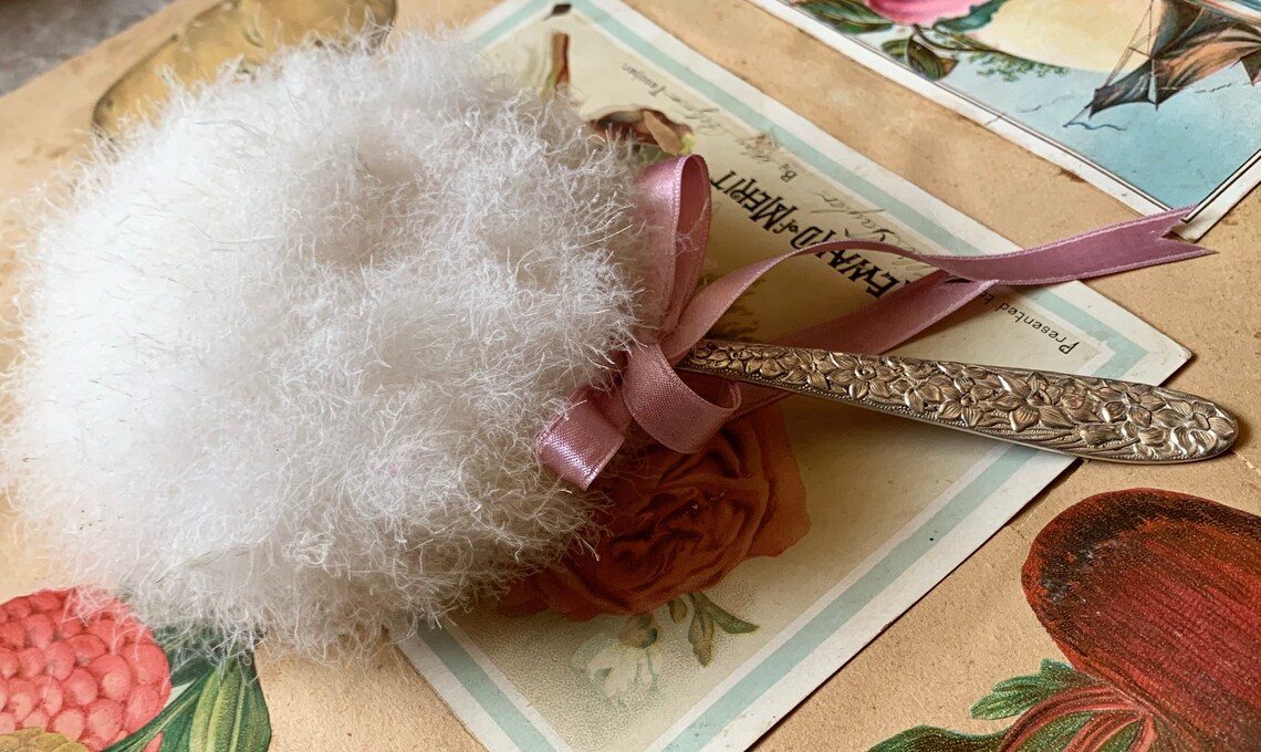 Vintage Powder Puff Wand Old Feather Swans Down Flapper Shabby Etsy