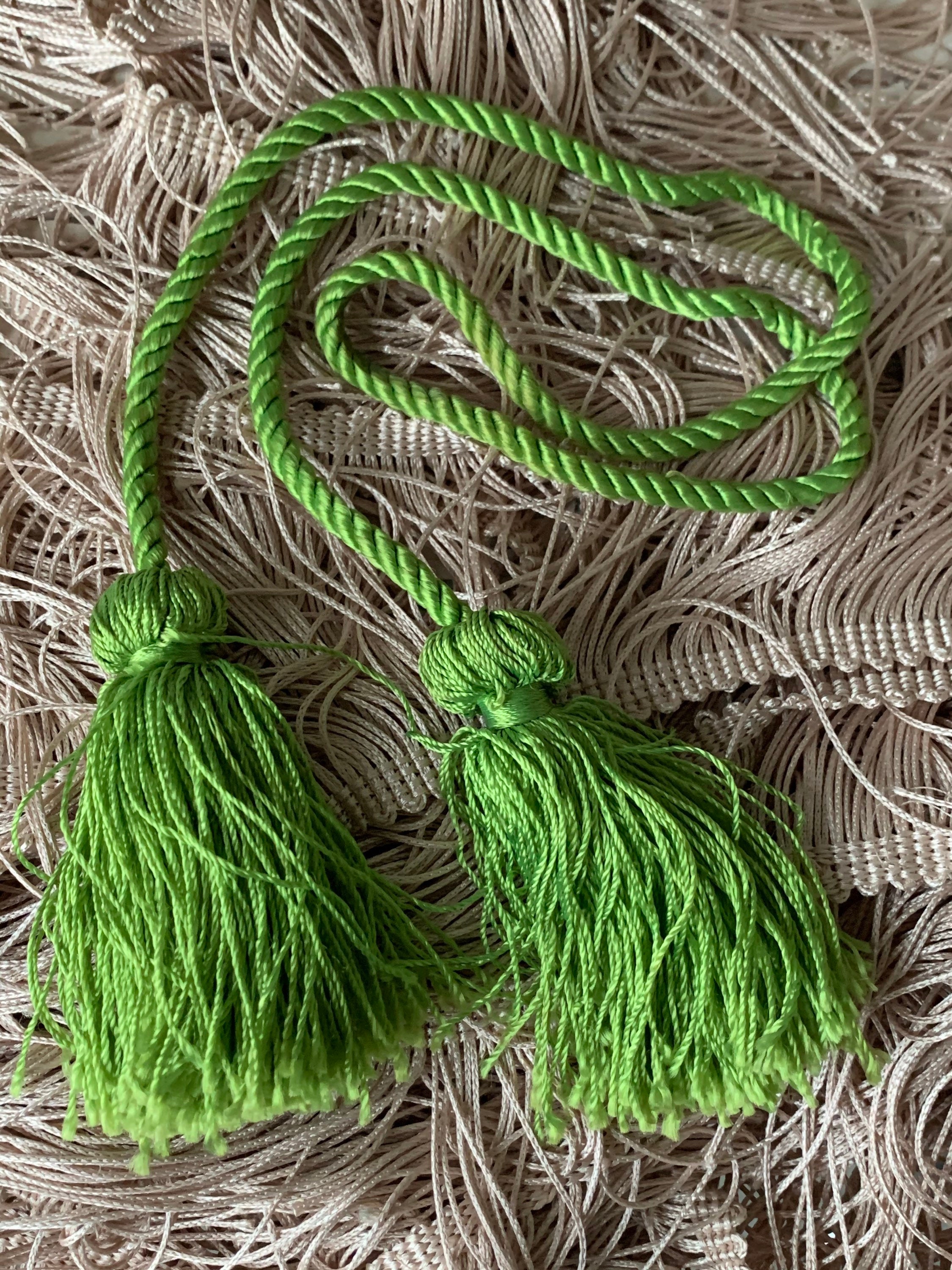 Vintage Small Rope Tassels Decorating Trim Cord Mini Acid Lime Pea Green  Fringe Tassels One Piece Fancy Shabby Decor Drapery Curtain Holder 