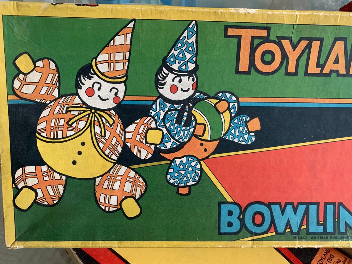 Vintage Toyland Ten Pins Bowling Game in box miniature Etsy
