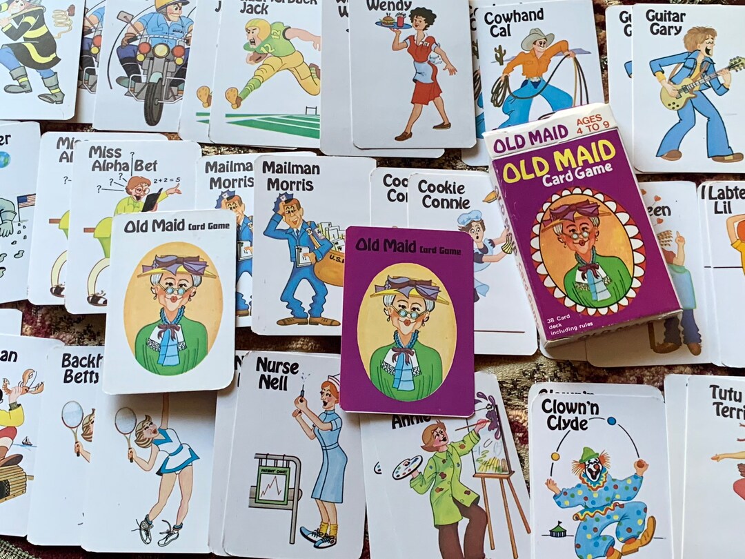 Vintage Old Maid Cards Fun Retro Hong Kong Illustrated - Etsy