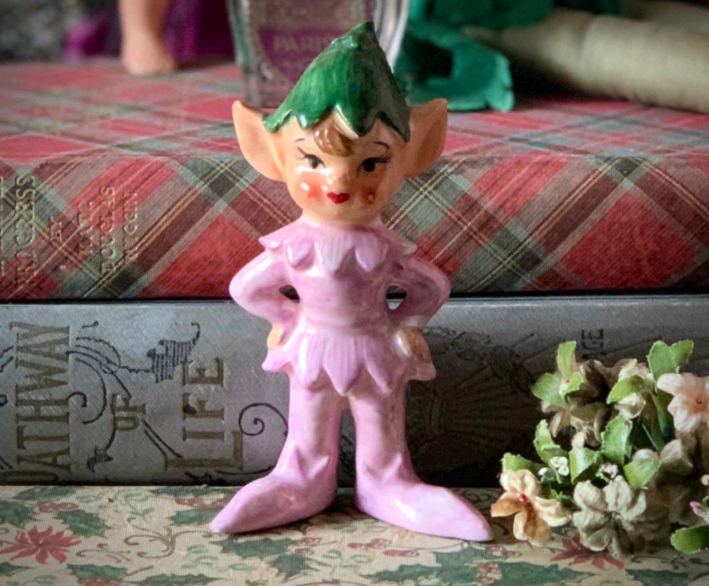 Vintage Pixie Figurine Artmark Lusterware Retro Japan