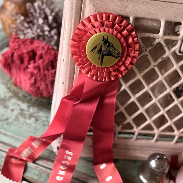 Vintage horse show ribbon 2nd place 1969 award prize
