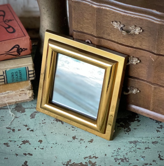 Vintage Miniature Wall Mirror 80s Gold *plastic Frame 5.5 Inch - Etsy