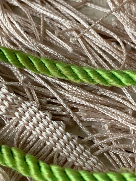 Vintage Small Rope Tassels Decorating Trim Cord Mini Acid Lime Pea
