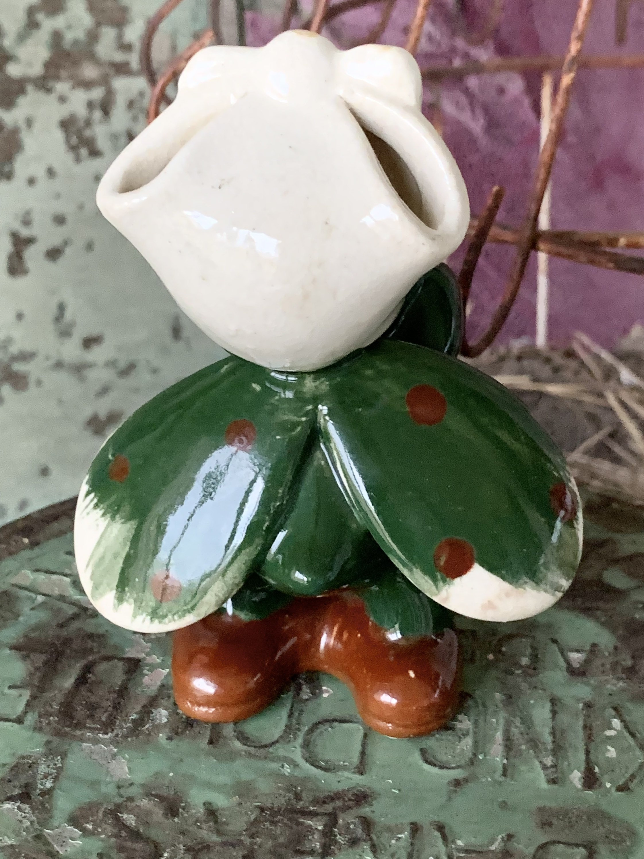 Vintage Anthropomorphic Insect Figurine Retro Japan Ceramic Vintage Anthropomorphic Insect Figurine Retro Japan Ceramic