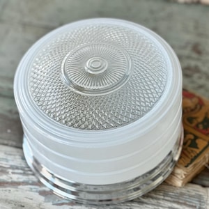 Vintage glass ceiling light mid century round flush mount lighting fixture