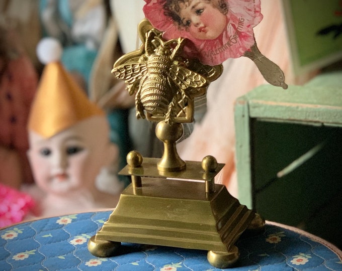 Vintage Brass Bee Clip on Stand Desk Office Note Memo Paper Clip Holder 6 Inch Tall Etsy