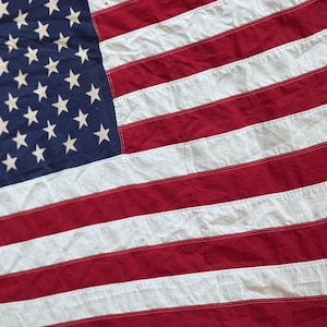 Vintage 50 star USA flag USA worn American stars stripes flag banner