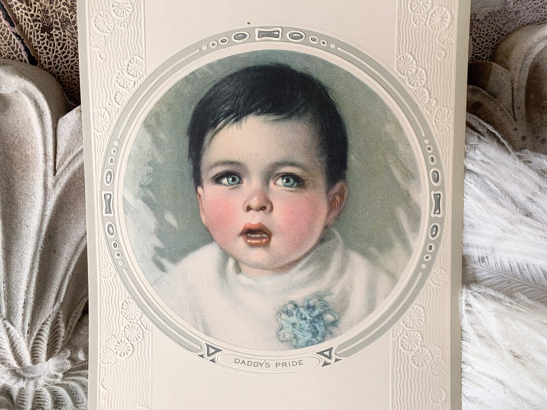 Vintage Baby Portrait Print Card Harry Roseland Calendar Print Etsy