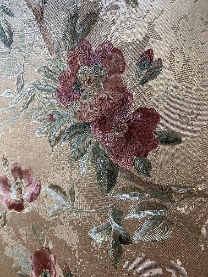 Vintage 1 roll floral wallpaper Shand Kydd vinyl wall