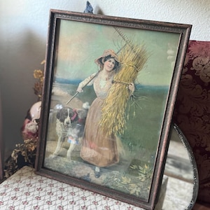 Antique Girl With Dog Picture - Etsy