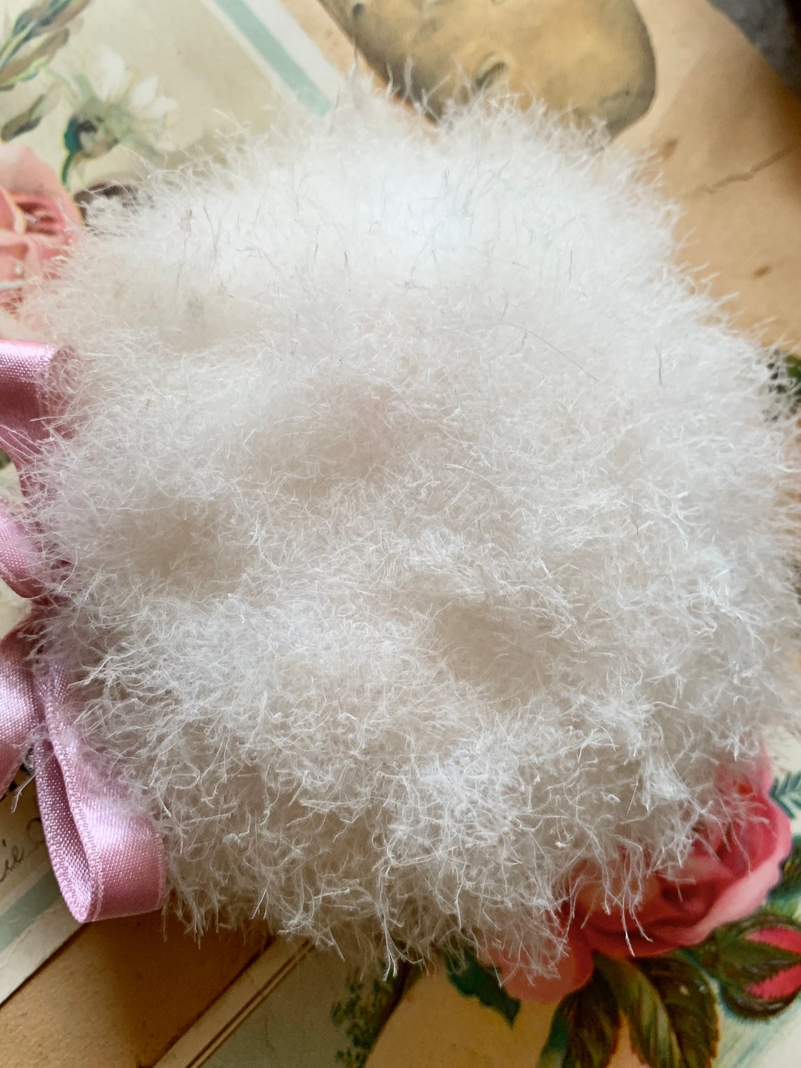 Vintage Powder Puff Wand Old Feather Swans Down Flapper Shabby Etsy