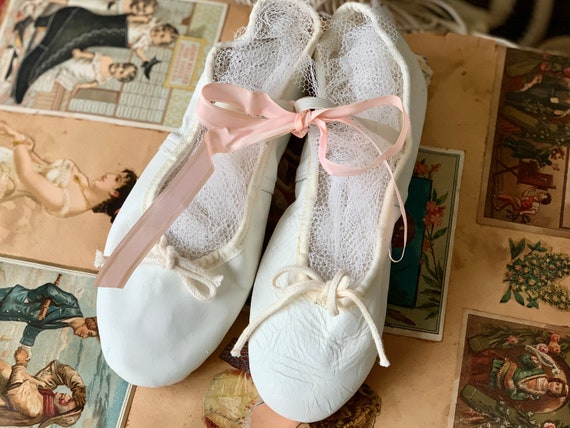 Vintage Pair Ballet Slippers Ballerina Costume Dance -