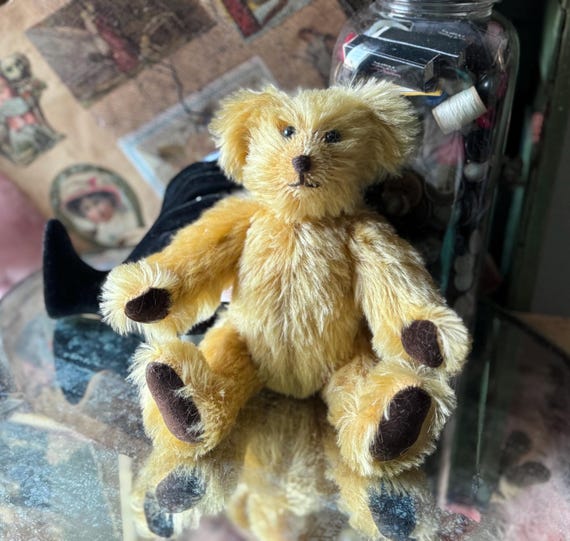 Vintage mohair bear stuffed artist doll jointed teddy 9.5 inch