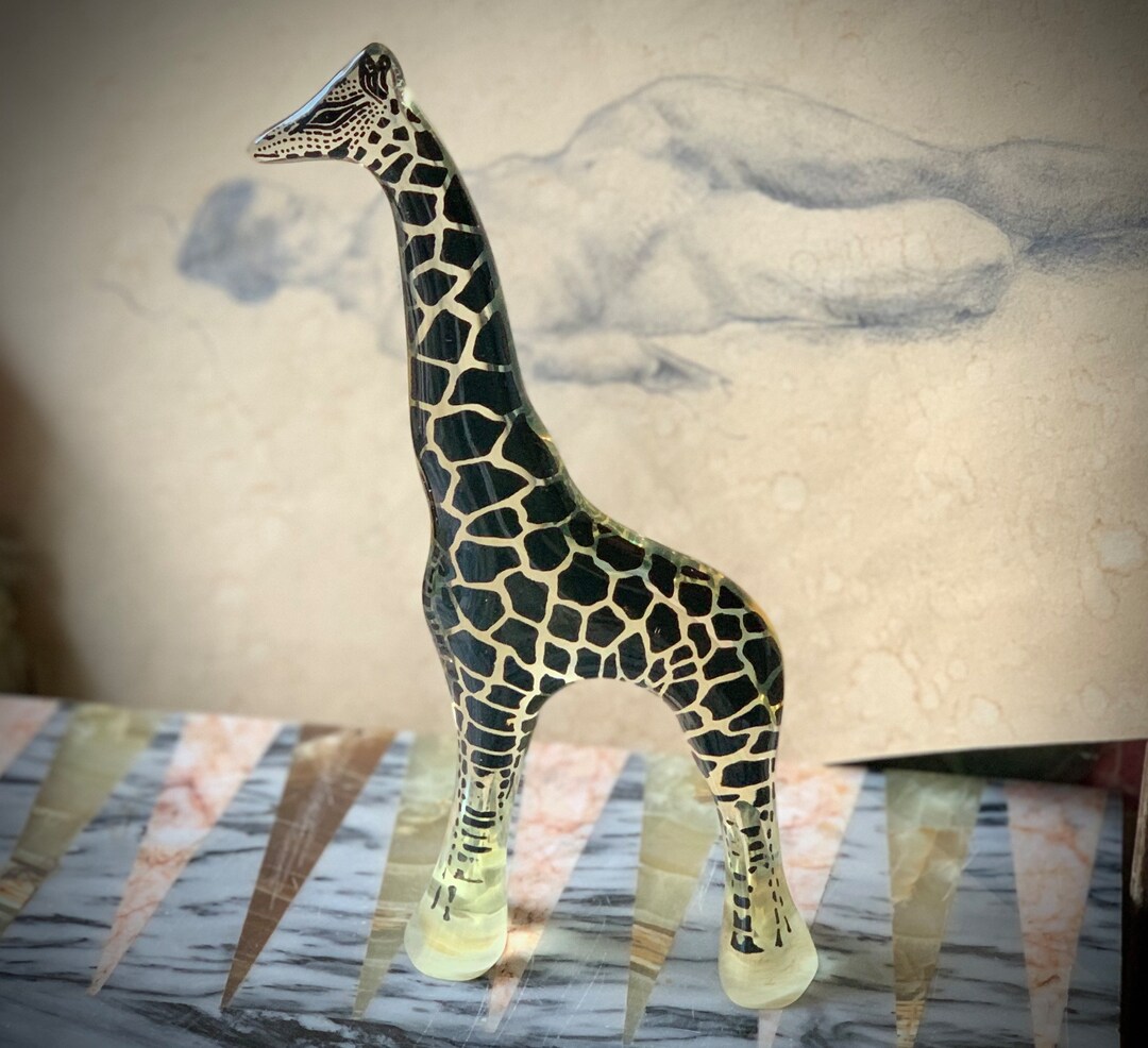 Vintage Palatnik Giraffe Mid Century Modern Lucite Op Art Animal