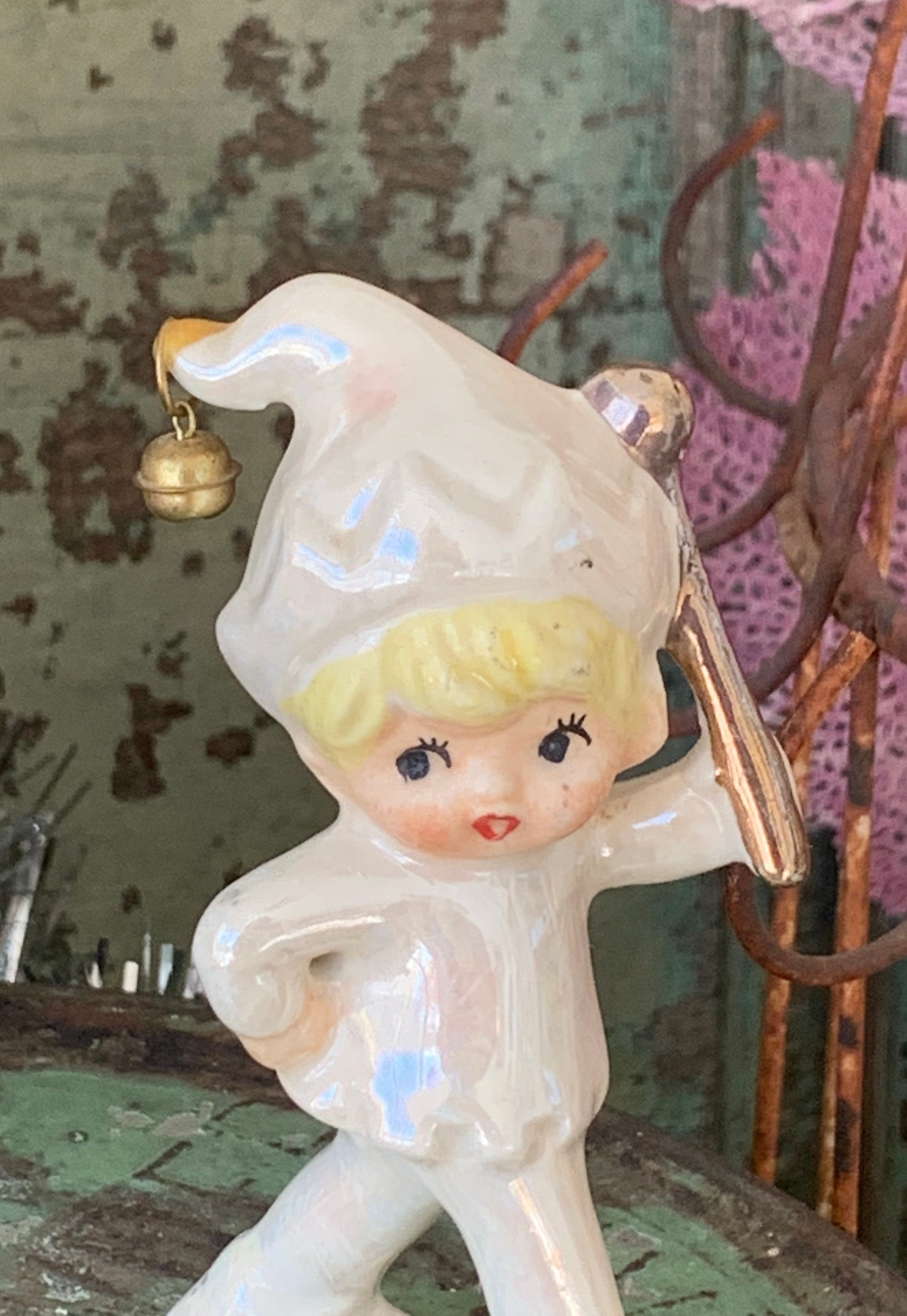 Vintage Mini Pixie Figurine Retro Japan Lusterware Ceramic