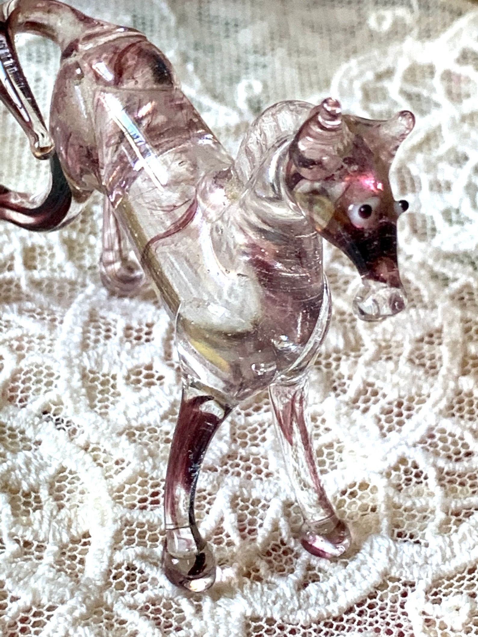Vintage Mini Glass Horse Figurine Miniature Animal 2.25 Inch Etsy