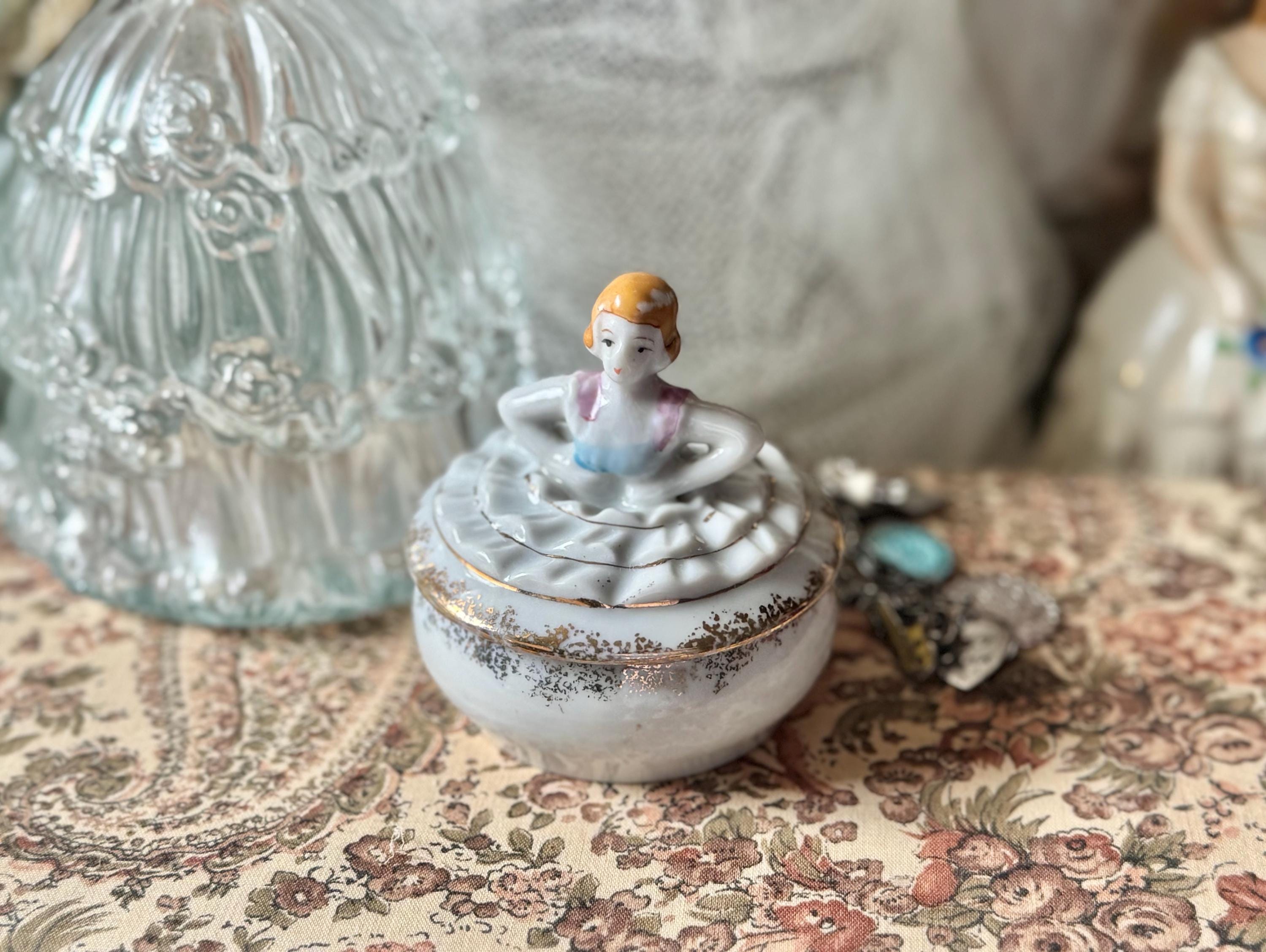 Figural Lady Powder Boxes - Etsy