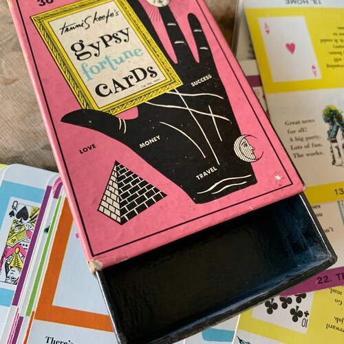 Vintage gypsy fortune cards retro mid century Tammis Keefe tarot playing party game card shops set