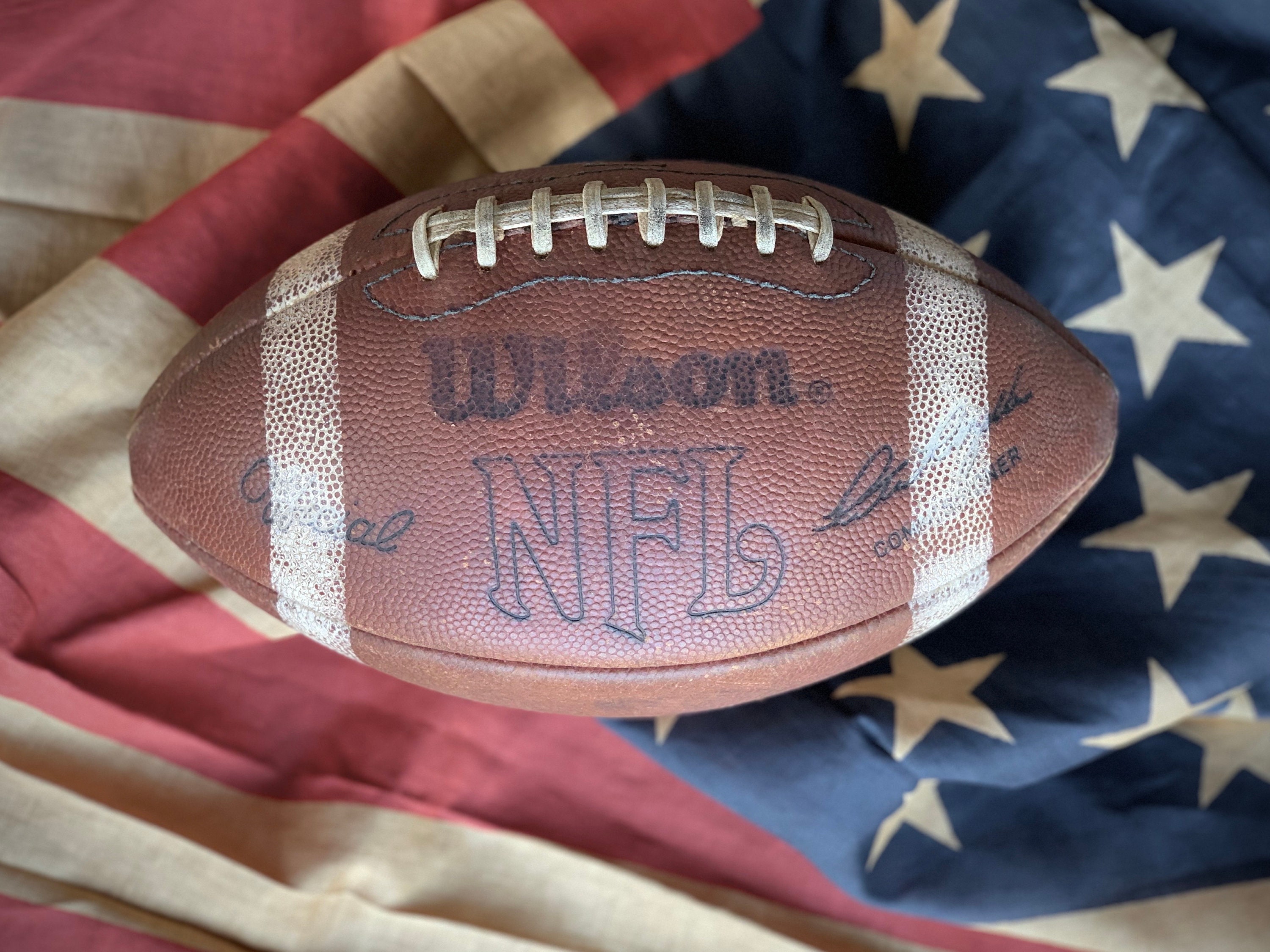 Vintage Wilson Leather Football Age Worn Game Foot Ball