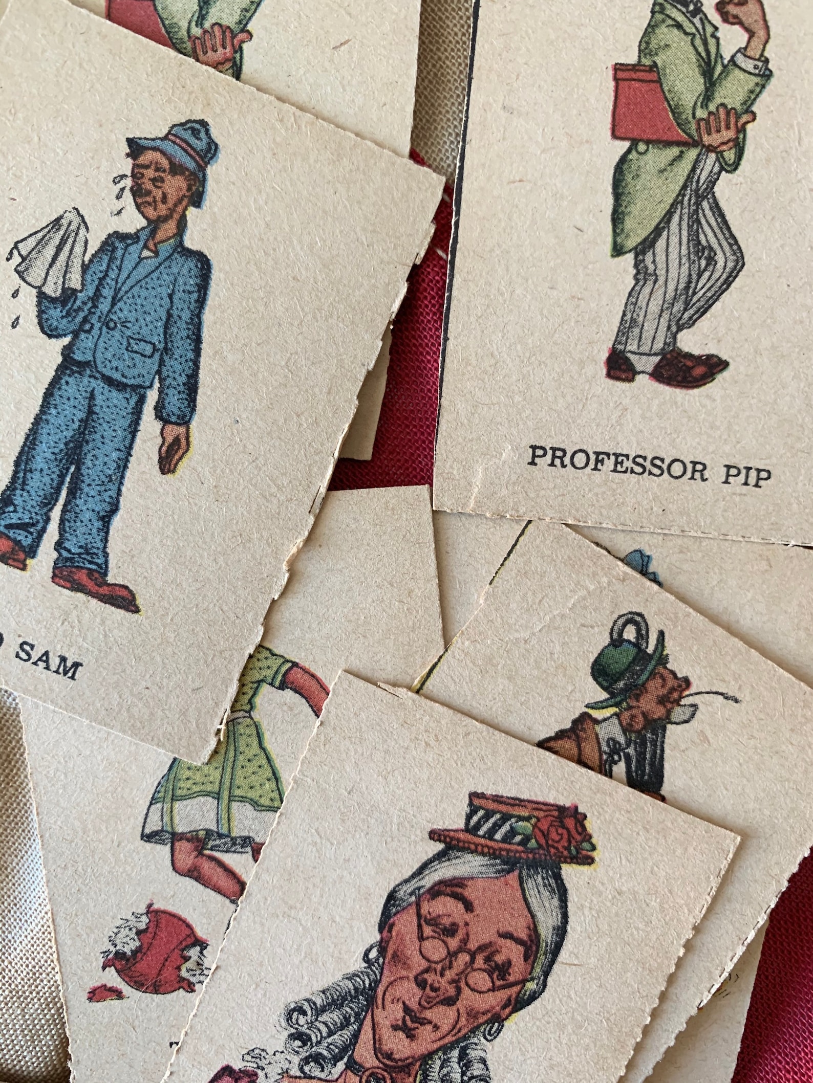 Vintage Old Maid Cards Fun Mini Retro Illustrated Characters Etsy