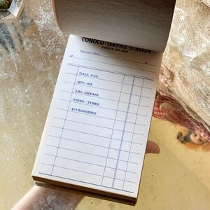 Vintage Conoco Service Station receipt book nos oil gas paper booklet notepad 3.25 x 6 inch
