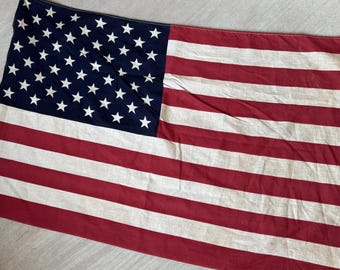 Antique 48 Stars American America Distressed Flag Flags United